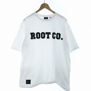 ルートコー ROOT.CO Tシャツ カットソー クルーネック ロゴ 半袖 L 白 ホワイト /EE メンズ