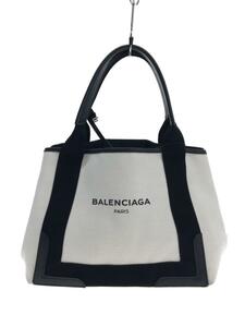 BALENCIAGA◆CABAS/カバス/トートバッグ/コットン/CRM/無地/スレ有/339933