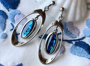 ヴィンテージ ** 美しいアバロンシェル イヤリング vintage earrings