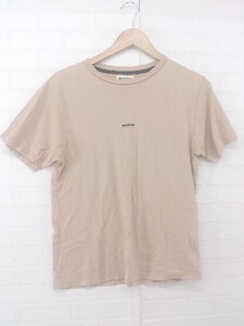 ◇ BEAMS BOY ロゴ刺繍 シンプル カジュアル テイスト 半袖 Tシャツ カットソー サイズ2 ベージュ レディース E