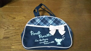 ポンポネット バッグ ネイビー 新品 ナルミヤ pom ponette 未使用 