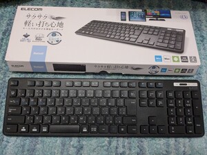 ◎0612u0940　エレコム Bluetooth キーボード フルサイズ TK-FBM120KBK 薄型 メンブレン式 抗菌 テンキー付ブラック