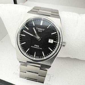 未使用品 TISSOT ティソ PRX パワーマティック80 100ｍ防水 腕時計 メンズ 自動巻き ブラック文字盤 T137407A　