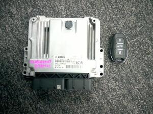 シトロエン C4 LDA-B7BH01 フィール ブルーHDi 純正 エンジンコンピューター BOSCH キー付 BH01 動作確認済 (ECU