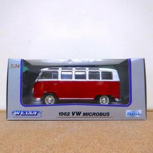 【WELLY】1/24 1962 VW MICROBUS （白・赤）