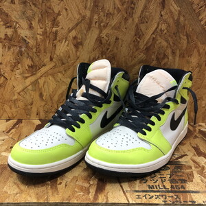 NIKE メンズスニーカー エアジョーダン1 HIGH Volt 555088-702 黄緑/白 表記サイズ：28.0cm [jgg]