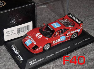 別注 IXO 1/43 Art Sports フェラーリ F40 レッド IMSA 1990 ジャブイーユ グルイヤール FERRARI イクソ