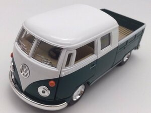 1台売り 緑 1/34　1963 ワーゲンタイプ2 ダブルキャブ ピックアップ ミニカー フォルクスワーゲン VOLKSWAGEN