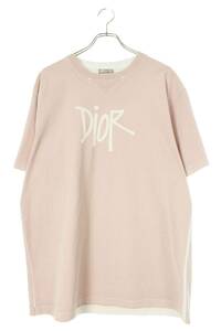 ディオール DIOR ショーンステューシー 20AW 033J625E0554 サイズ:XL DIOR AND SHAWNロゴプリントTシャツ 中古 OM10