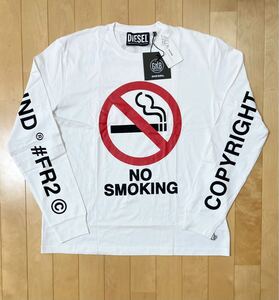 未使用☆3XL [DIESEL×GR8×FR2] 20SS NO SMOKING ロングスリーブ 長袖Tシャツ 3XL ホワイト D8.8-FR-TS05 ディーゼル エフアールツー