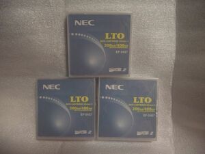【未開封】LTO2テープ3個セット ULTRIUM 200GB/400GB ■NEC