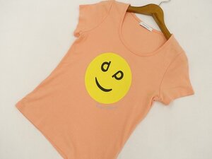 美品 ディアプリンセス Dear Princess 半袖 Tシャツ オレンジ地 シルバー 英字/イエロー×ブラック ロゴプリント 【メール便可】