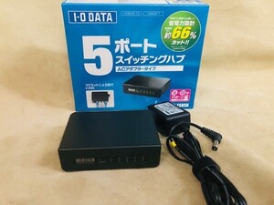 【USED：美品】I・O　DATA（アイオーデーター）5ポートスイッチングハブ　ETX-ESH5K　マグネット貼付対応