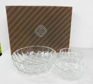 A066★保谷ガラス HOYA CORDIAL GLASS COLLECTION GS241 サラダセット ボウル サラダボウル 食器 元箱付 現状品★04