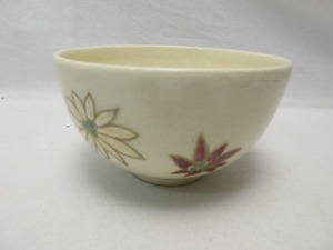 I04003 【 美品 茶道具 金彩色絵茶碗 陶印 作者不明 箱無 】 検) 煎茶道具 茶懐石 茶湯 茶呑茶事 茶器 茶具 陶芸 お稽古 和物 ⅰ