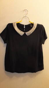 ★H&M★Ladies Tops size M エイチアンドエムレディーストップスサイズM USED IN JAPAN　EUR-M　黒　BLACK