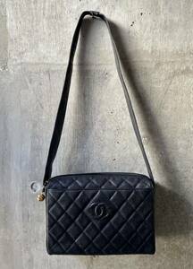 CHANEL シャネル ショルダーバッグ レザー ブラック