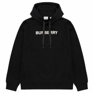 バーバリー パーカー BURBERRY 8055318 A1189 L ロゴプリント コットン フーディー スエットシャツ 長袖 プルオーバー Lサイズ ブラック