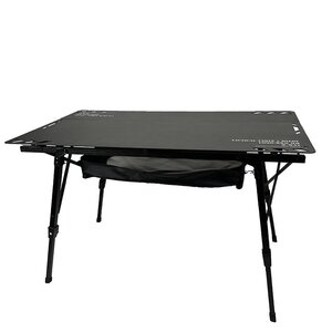 カーゴコンテナ 3WAY TABLE アウトドア テーブル コンパクト 軽量 ポータブル アルミ 高さ調節 天板の連結&分離 収納バッグ付き ブラック