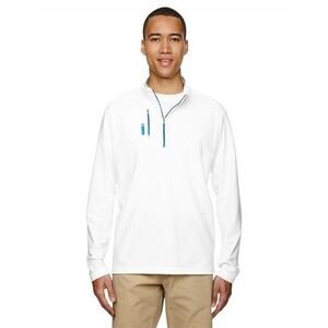 海外XLサイズ　Adidas（アディダス）メンズ　ゴルフウェア 　アディダスゴルフ　1/4ジップ 長袖シャツ　A195 ホワイト