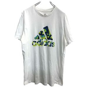 adidas 半袖 プリント ロゴTシャツ Lサイズ アディダス ホワイト 古着卸 アメリカ仕入 t2407-3007