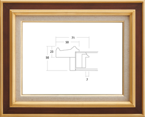 油絵/油彩額縁 UVカットアクリル付 7761 サイズ F3号 G/茶