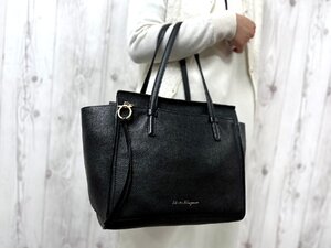 極美品 Ferragamo フェラガモ ガンチーニ トートバッグ ショルダーバッグ バッグ レザー 黒 81117Y