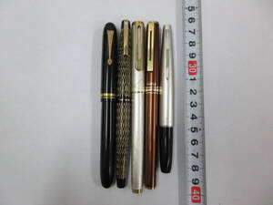 【委7/1-16】中古 万年筆 5本まとめて ペン先14K PLATINUM BelAge GIVENCHY SHEAFFER RELAY / 文房具 筆記用具