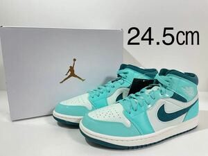 【送料無料】【新品】24.5㎝ NIKE WMNS AIR JORDAN 1 MID SE ナイキ ウィメンズ エア ジョーダン 1 ミッド SE ブリーチドターコイズ