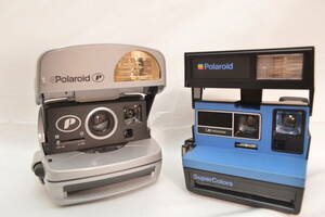 ★1円〜現状特価★ Polaroid ２台まとめ SuperColors ブルー P600 シルバー