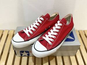 ★☆80s!USA!銀箱!希少レア!converse ALL STAR 8.5 27cm コンバース オールスター 赤 レッド あて布 デッドストック ビンテージ 247☆★