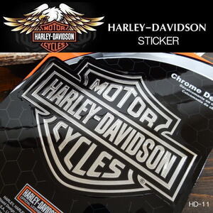 ハーレーダビッドソン harley davidson クラシック エンブレム ステッカーChrome Decal サイズ14.2x11.3cm