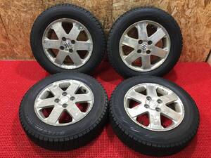 Kei等に!! スズキ純正AW 14×4.5J OFF50 PCD100 4穴 165/70R14 ブリヂストン REVOGZ 冬タイヤ 2015年製 売切!!