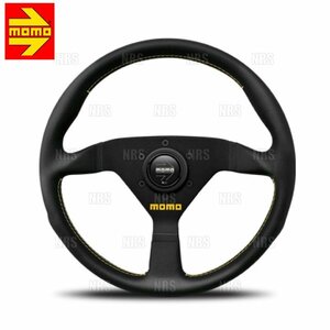 数量限定 大特価 正規品 MOMO モモ VELOCE RACING ヴェローチェ レーシング 320mm ブラックレザー＆イエローステッチ (V-2