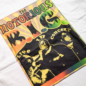 【未使用】L / ヒップホップ The Notorious B.I.G. HIPHOP TEE ノートリアス BIG オフィシャル インポート 白 ラップTシャツ ホワイト 新品