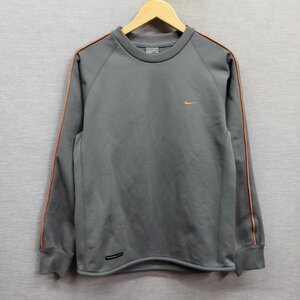 U21 NIKE ナイキ Y2K 00s アーカイブ 古着 テック ギア 袖ライン therma-fit プルオーバー スウェット シャツ グレー オレンジ サイズ S