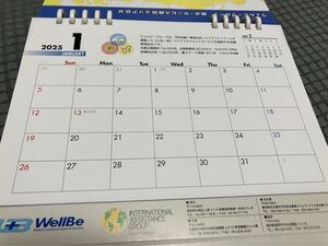 2025年 美品 非売品 ノベルティー 新品 未使用 令和七年 卓上カレンダー カラー　カラフル　 シンプル　ウェルビー　スケジュール