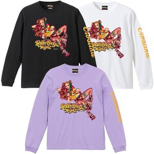 ホワイト XXL ロッキンジェリービーン エロスティカ ハーレイクイン 長袖 Tシャツ ロンT Rockin