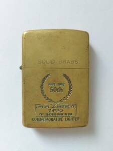 ZIPPO ジッポー 1932 1990 SOLID BRASS 1932-1982 50th ゴールド 着火未確認