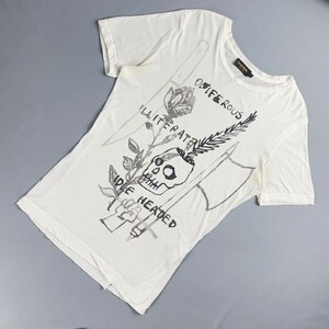 DIESEL ディーゼル プリントTシャツ 半袖カットソー ドクロ トップス メンズ 白 ホワイト サイズM*SC1409