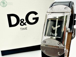 2409608480　＊ D&G ドルチェ＆ガッバーナ TIME 黒文字盤 純正ベルト アナログ 2針 レディース QZ クォーツ 腕時計 中古