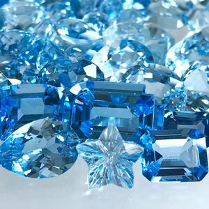 (天然ブルートパーズおまとめ201ct)u ルース 裸石 ジュエリー ブルートパーズ jewelry blue topaz i②