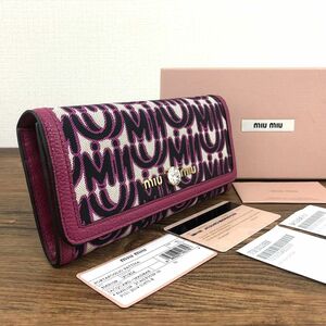 送料込み！ 未使用品 MIUMIU 長財布 5MH109 ピンク クリスタル 箱付き プレゼントにも！ 335