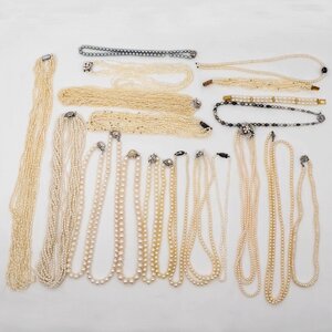 【名東】【1円】【JEWELRY】パール ネックレス ブレス まとめ 21点 653.3g 真珠 あこや 淡水 ケシ【中古】05-803186hu