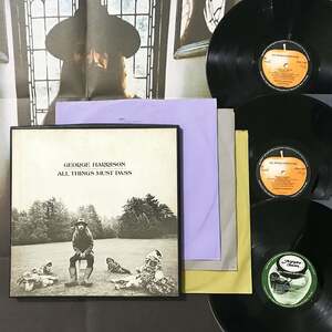 UK イギリス盤 LP3枚ボックスセット■George Harrison■All Things Must Pass■Apple ポスター、インナースリーヴ付【試聴できます】