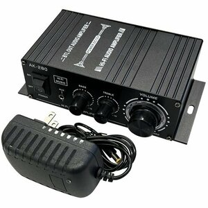 新品 小型2chオーディオアンプ 車載用に FMTLPAK280 各種音楽プレーヤー ンプ アルミ 出力40W＋40W 208