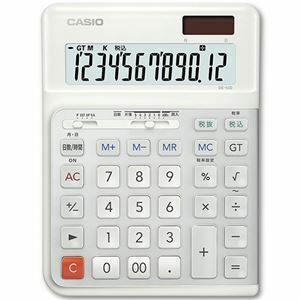 【新品】カシオ 人間工学電卓 12桁デスクタイプ ホワイト DE-12D-WE-N 1台