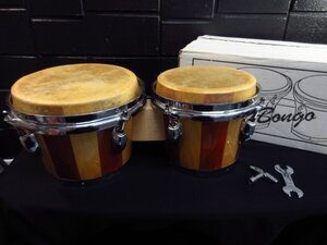 ｍ8507 現状渡し　BONGO　ボンゴ　楽器　音楽　打楽器　パーカッション　バンドなど　サイズ約39×21×16cm　ねじ回し付属あり