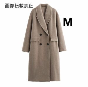 vintage ヴィンテージ レトロ ダブル ロングコート チェスターコート アウター Mサイズ レディース★ZARA 好きな方に★秋冬新作 新品★