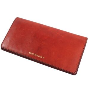 Burberry バーバリー ロゴ★ レザー 二つ折り 長財布 Sz.F メンズ　E4G00968_C#T